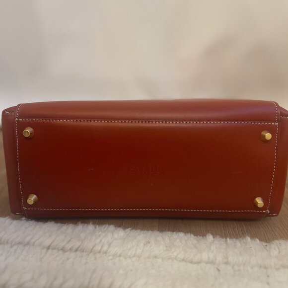 NWT STAUD COGNAC SHIRLEY LEATHER BAG SADDLE - Picture 9 of 9